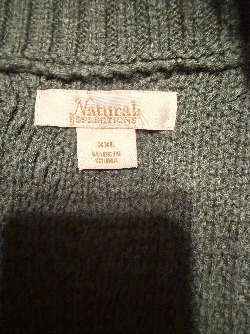 Natural Reflections Women's V-Neck Sweater in Dark Green - Picture 1 of 3